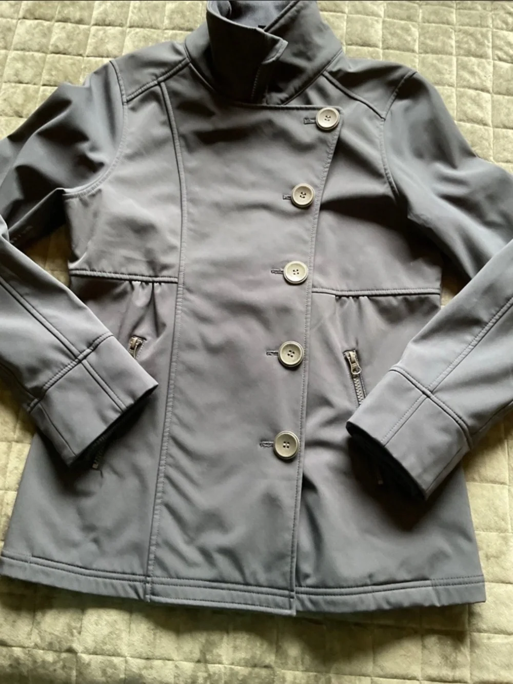 PrAna Martina Jacket Coat Gray Medium Soft Shell - Picture 1 of 11